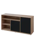 KU2-15DN3 P skříňka nízká 2-dveřová, nika, 740x1522x400, provedení pravé, dub bardolino/černá